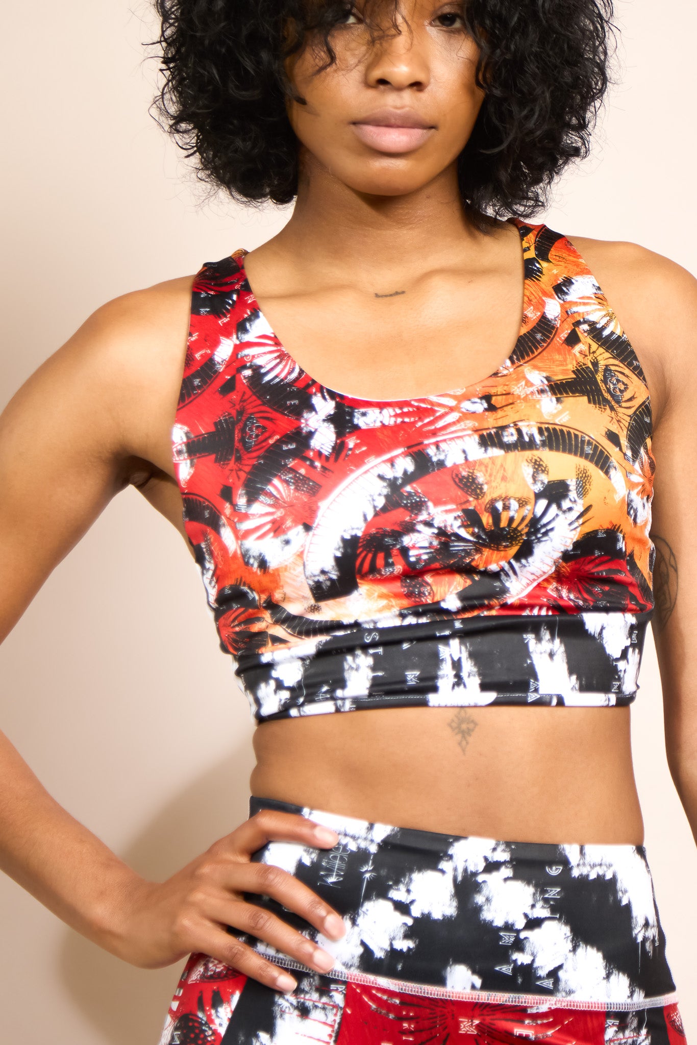 Cross-back Sports Bra - Sweet Sunset