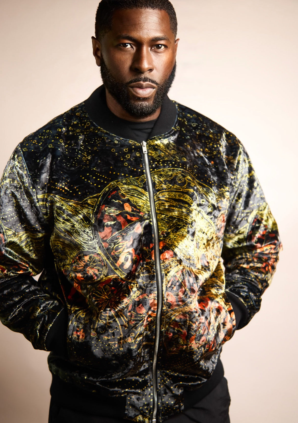 Men's Fully Lined Velvet Bomber - Why is the Universe – KMilele