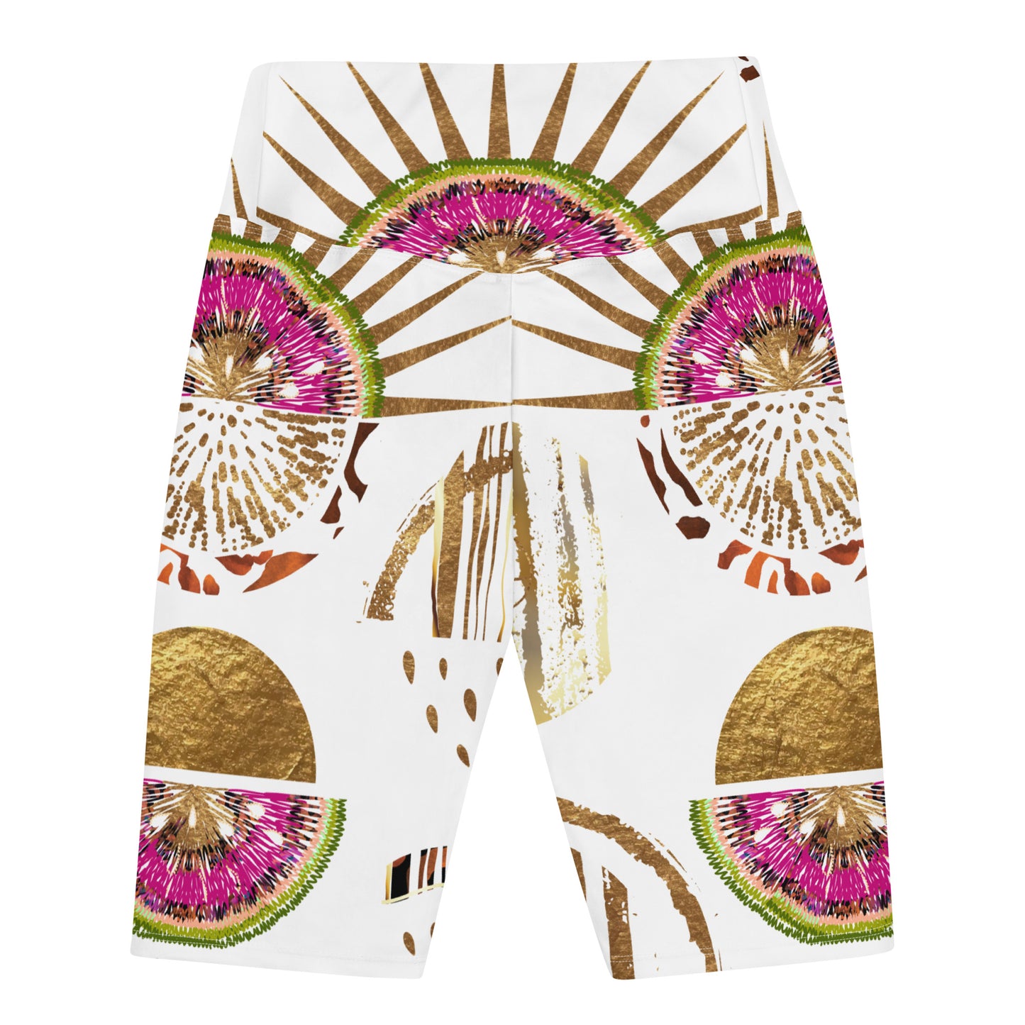 Biker Shorts - Sun Melon - White