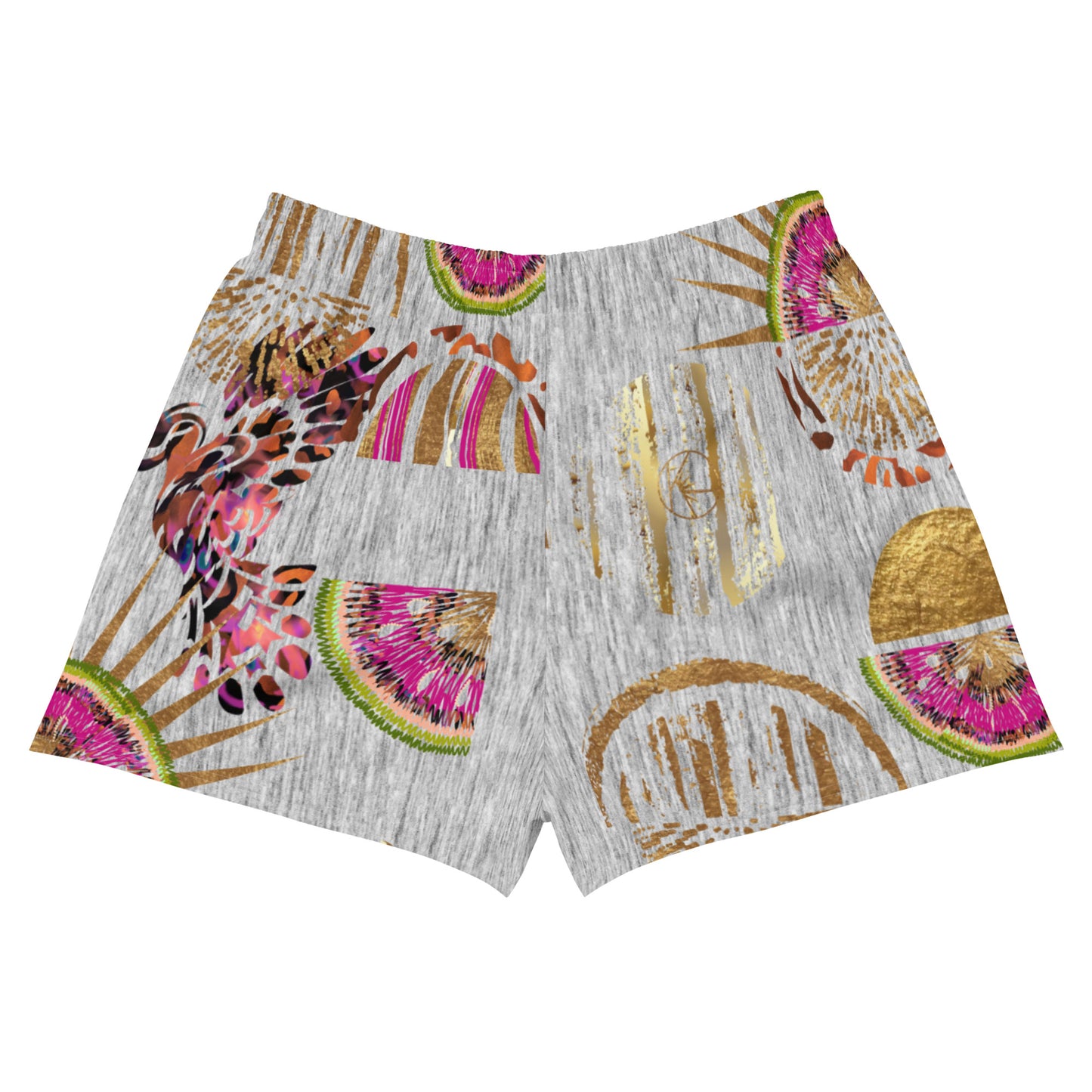 Women’s Athletic Shorts - Grey Sun Melon