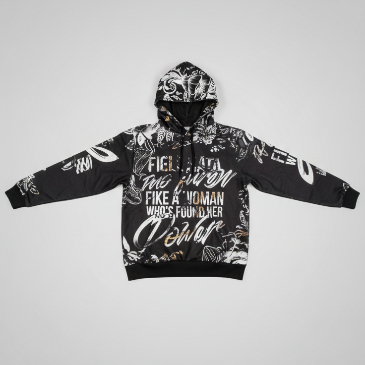 “Powerful - Black” x ZZKG Hoodie-Black