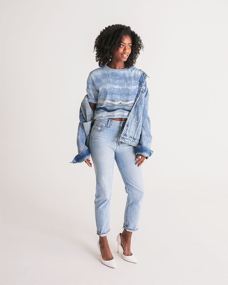 Women's Oversized Cropped Tee - Sweetwater