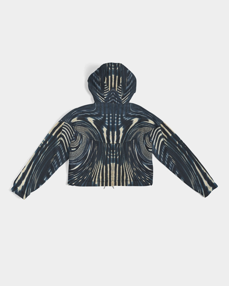 Women's Cropped Track Jacket Windbreaker - Mali Indigo