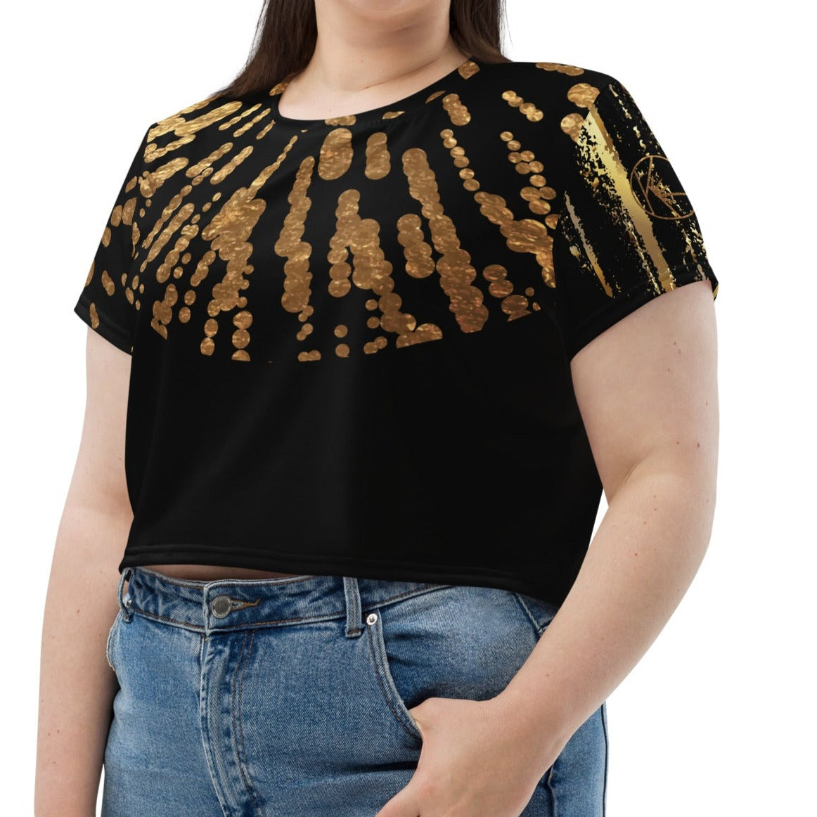 Crop Tee - Black Melon Bursts