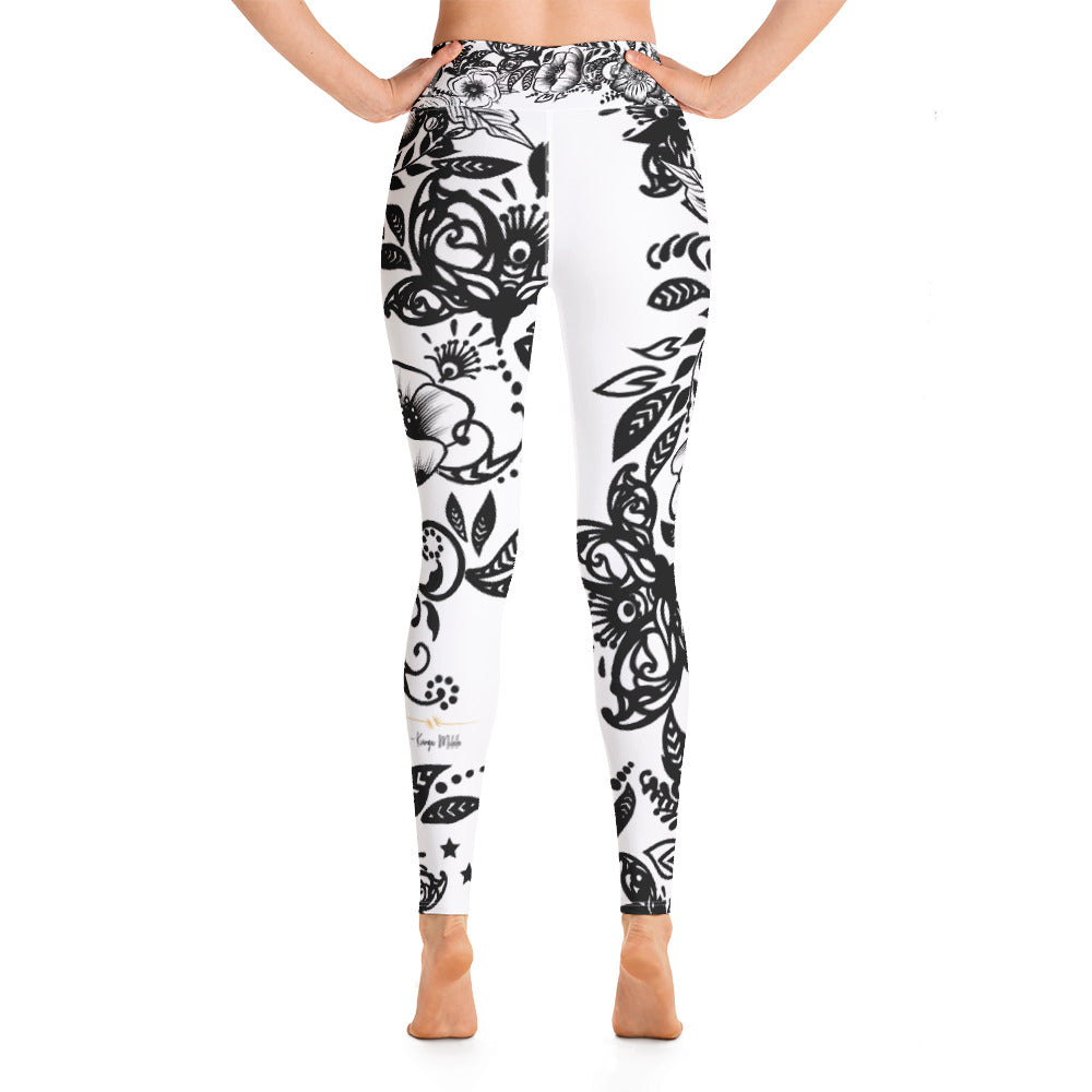 "Powerful" High Waist Leggings - B&W