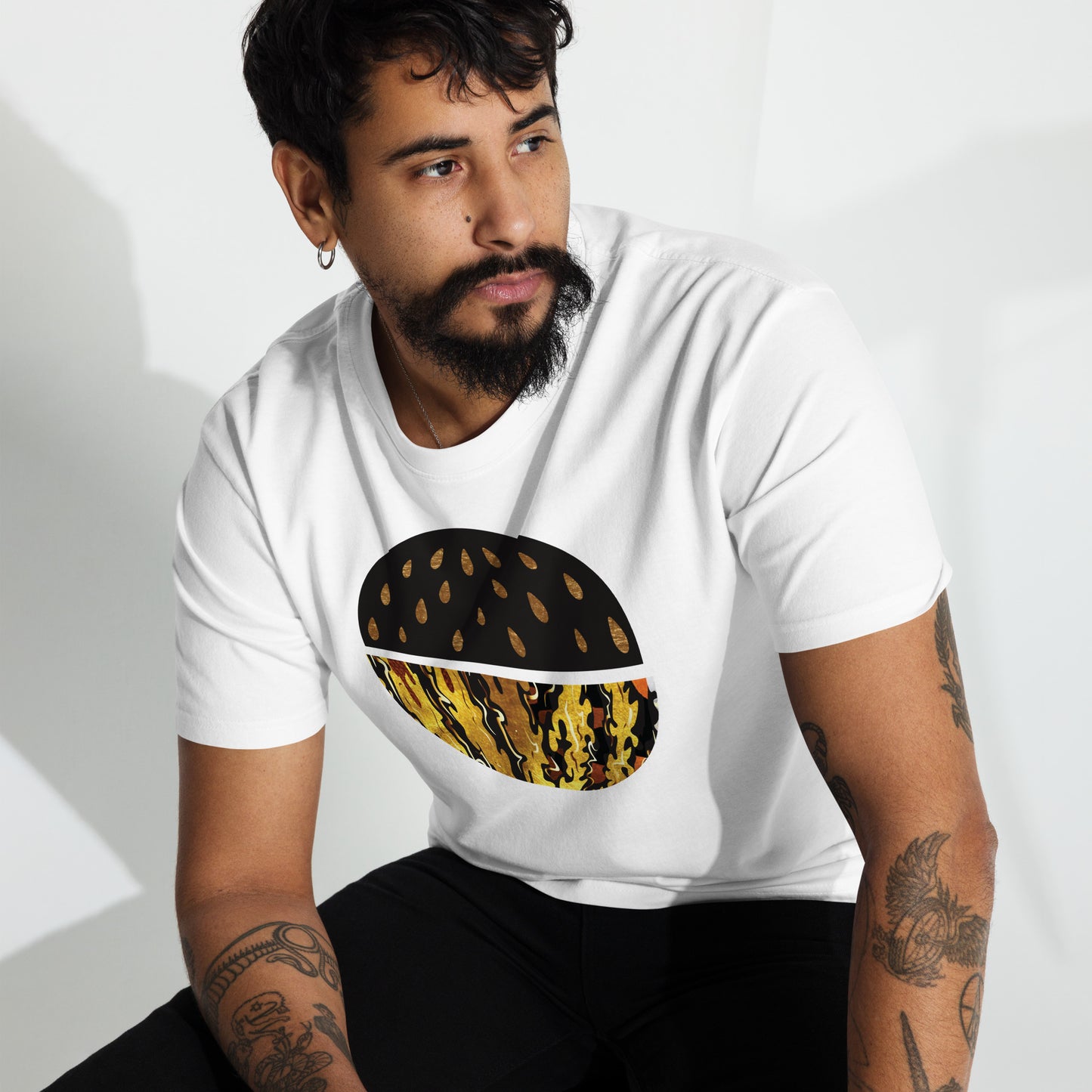 T-Shirt - Gold & Black Watermelon