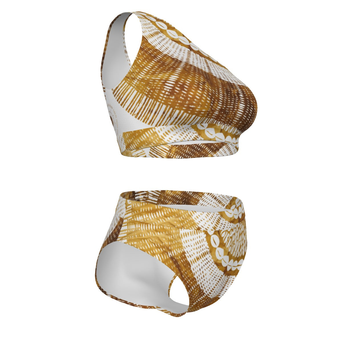 Single Shoulder Swimsuit - Golden Melon