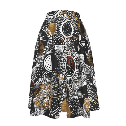 Women's Midi- Length Skirt With Pockets- All The Stars