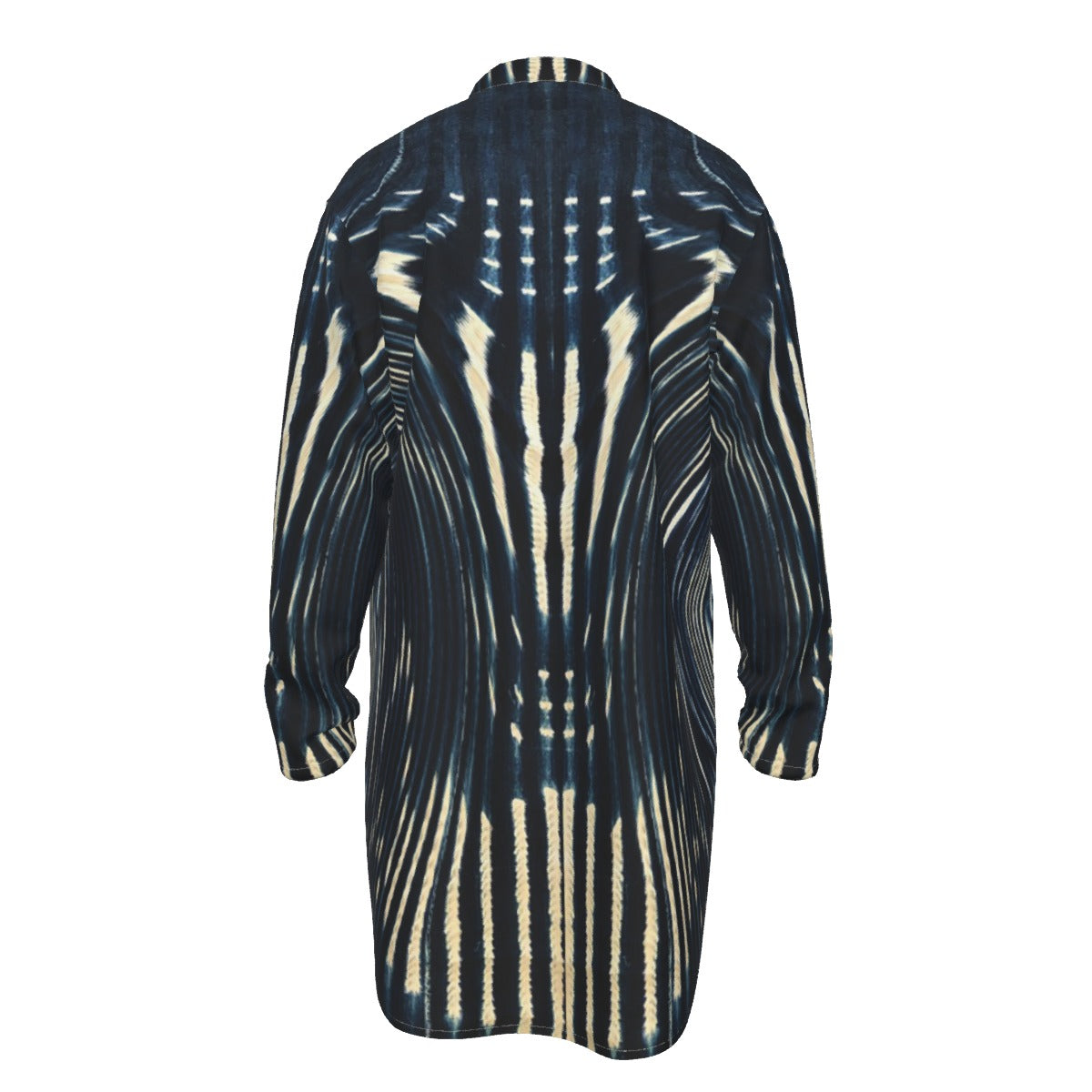 Men's 1/2 Button Kaftan Shirt - Mali Indigo