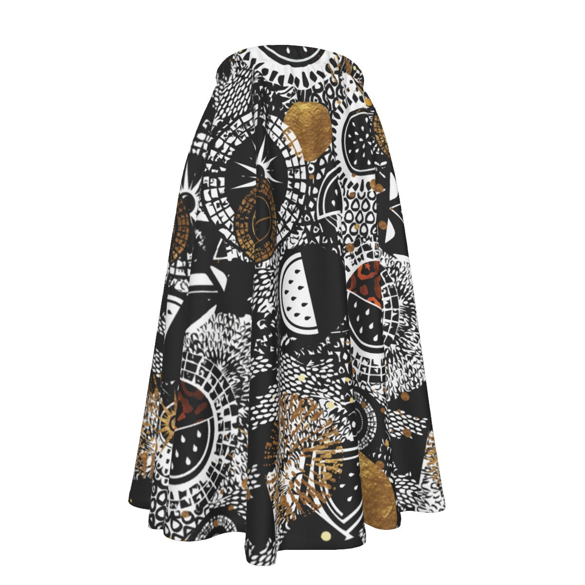 Women's Midi- Length Skirt With Pockets- All The Stars