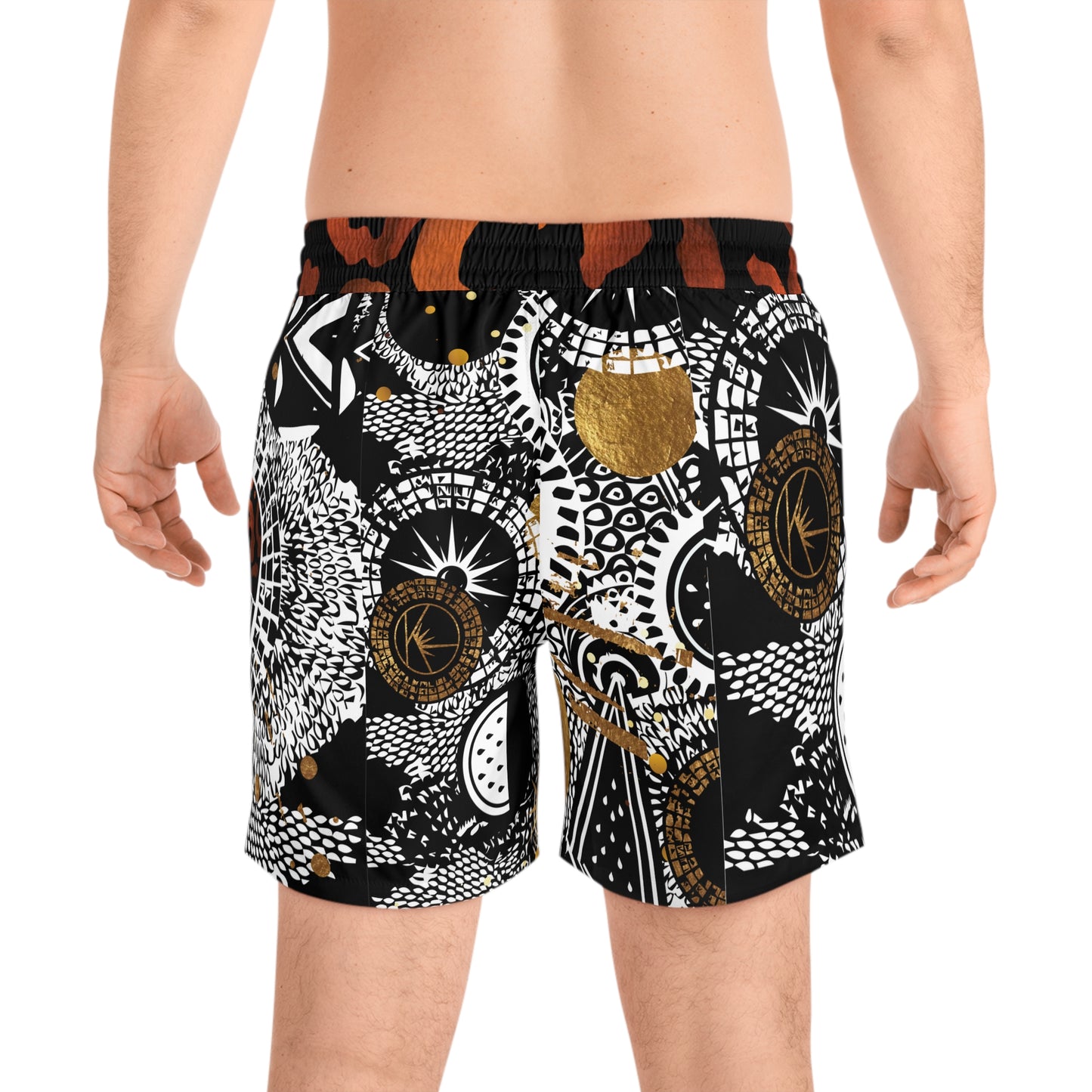 Men's Mid-Length Swim Shorts - Motherland Melon