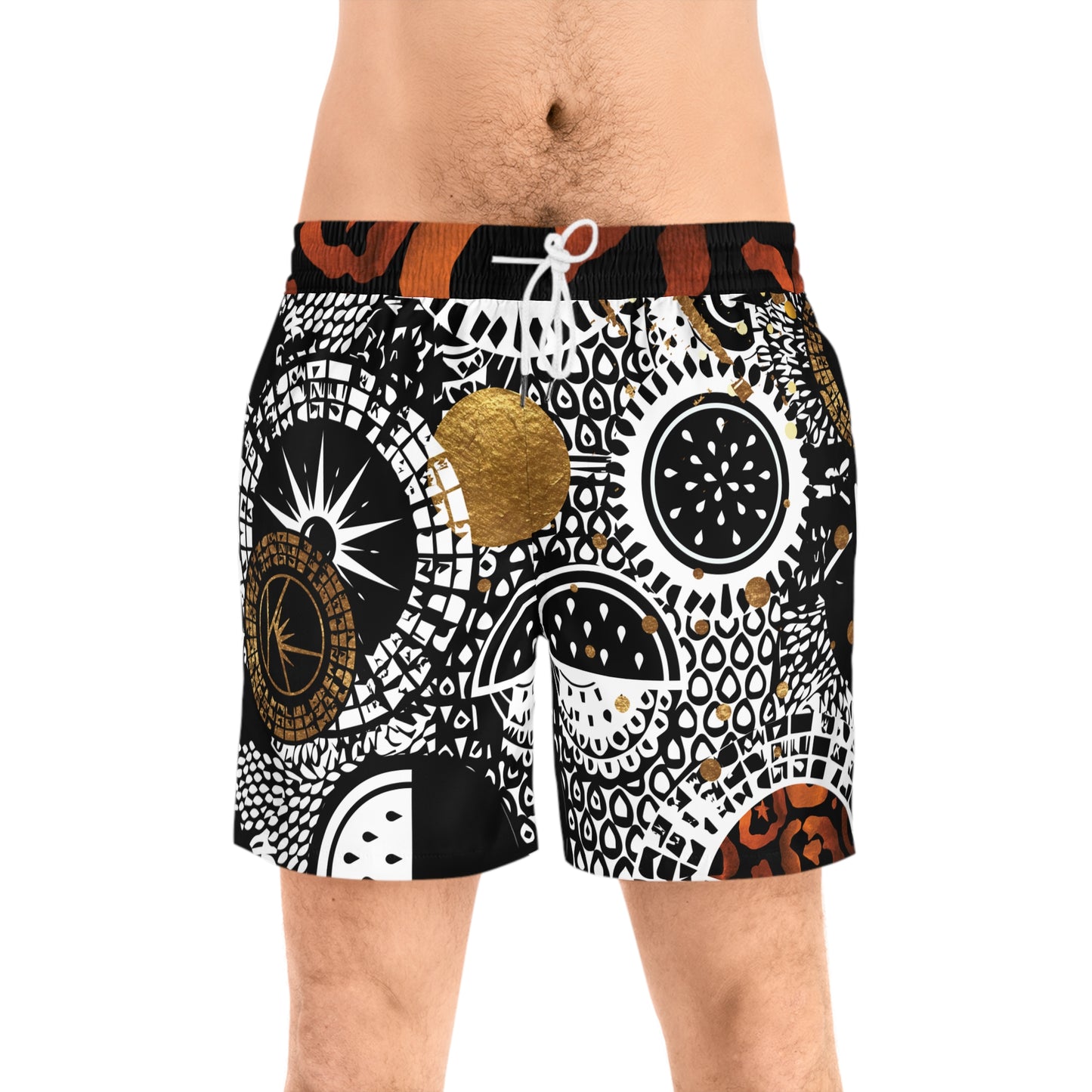 Men's Mid-Length Swim Shorts - Motherland Melon