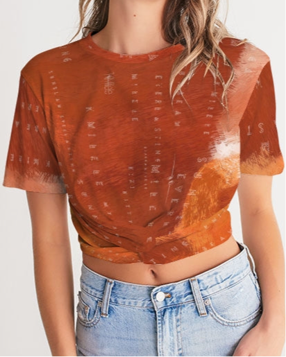 Women's Twist-Front Cropped Tee - Antigua Sunset