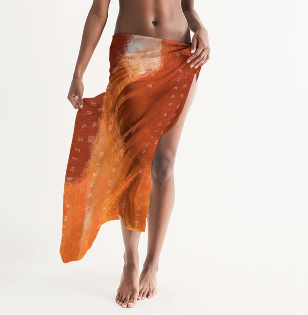 Swim Cover-Up Sarong- Antigua Sunset