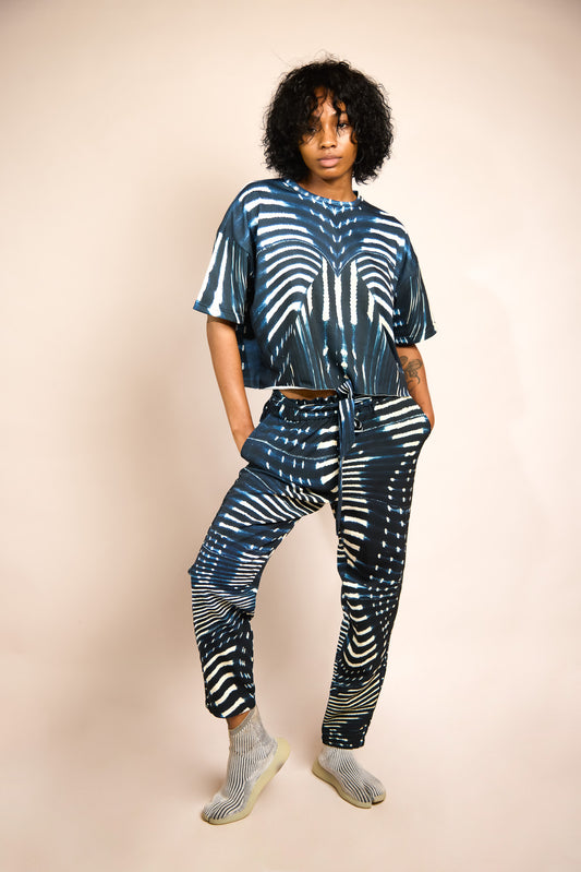 Women's Belted Tapered Pants - Mali Indigo