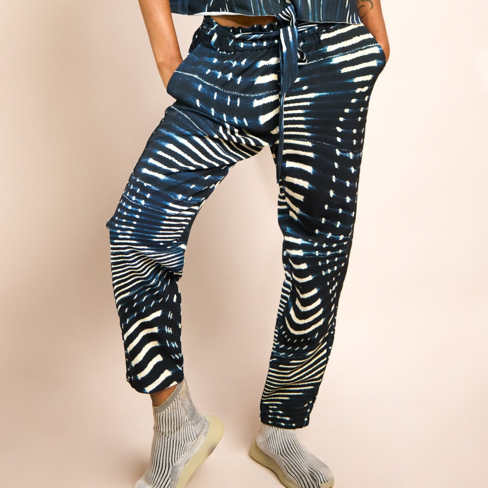 Women's Belted Tapered Pants - Mali Indigo