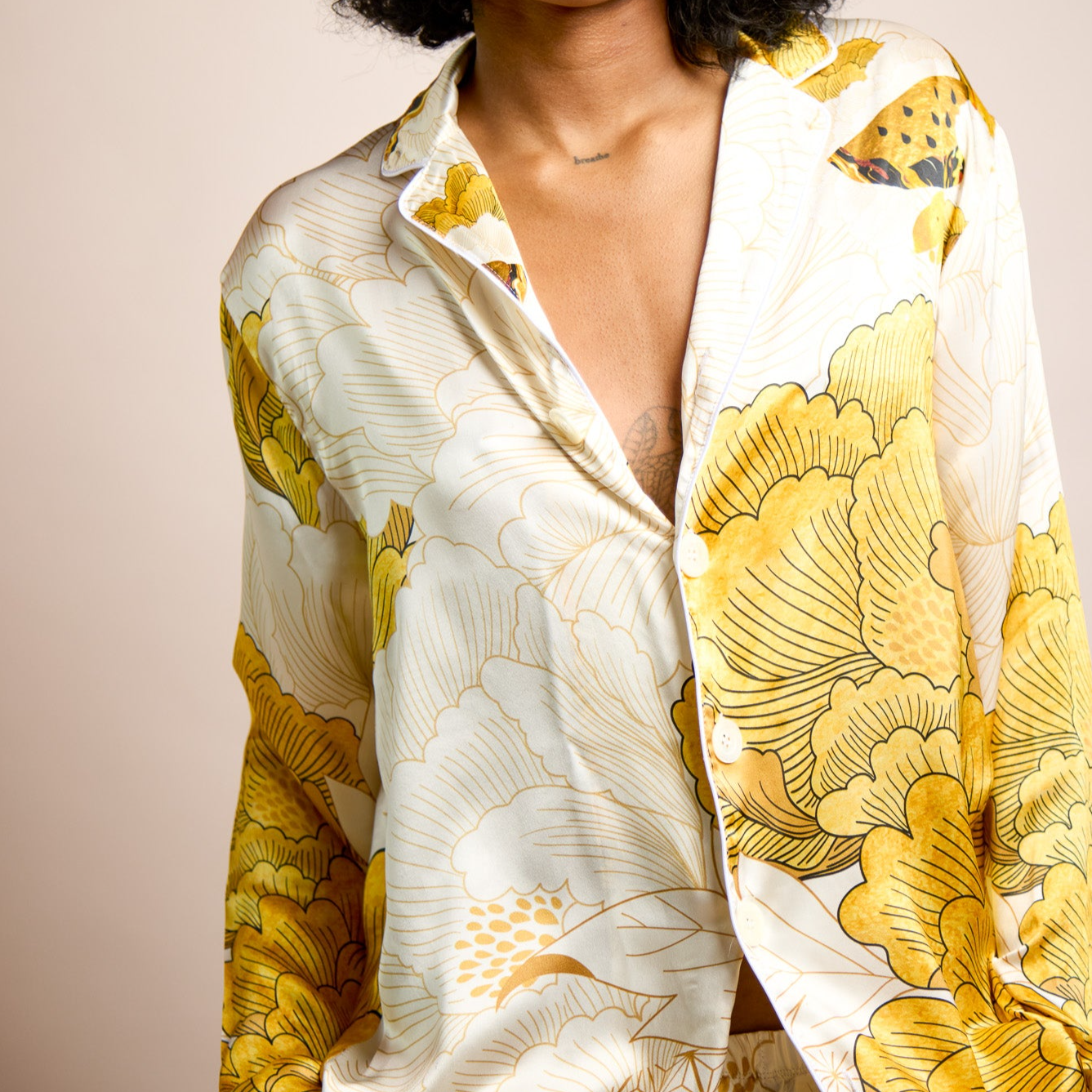 Women's Silk Shirt- Melon Patch