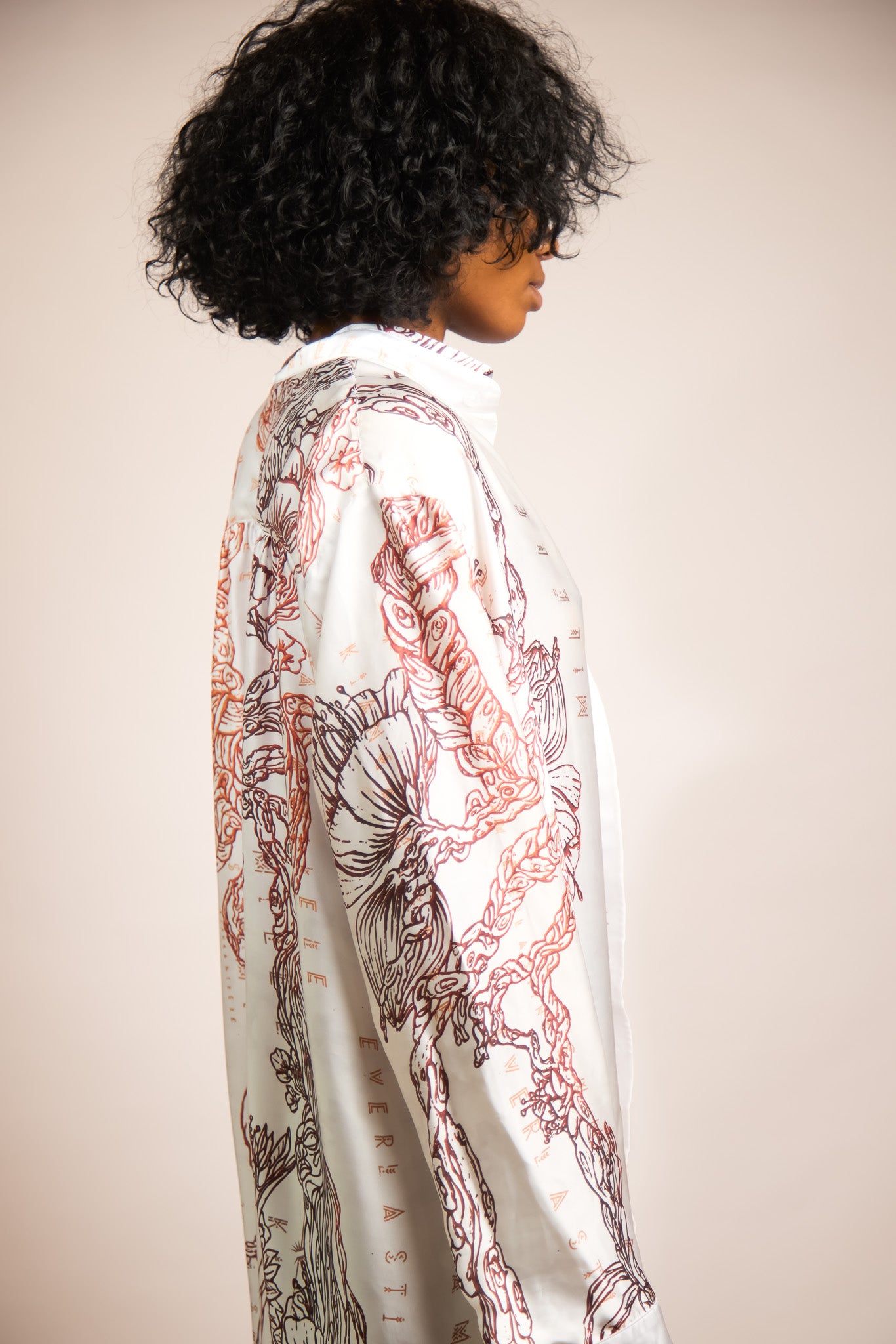 Premium Satin Shirt / Shirt Dress - Strange Fruit