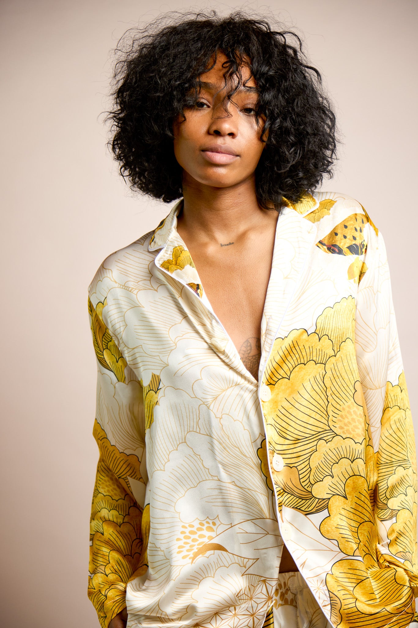 Women's Silk Shirt- Melon Patch