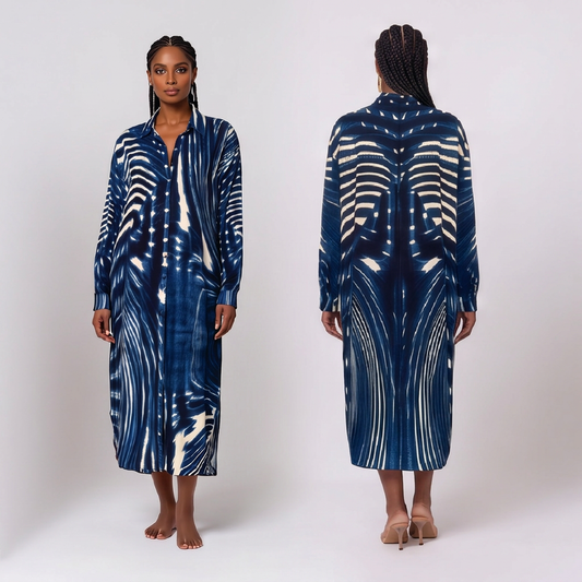 Women's Rayon Shirt Dress - Mali Indigo