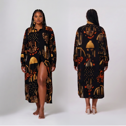 Women's Rayon Shirt Dress -Motherland