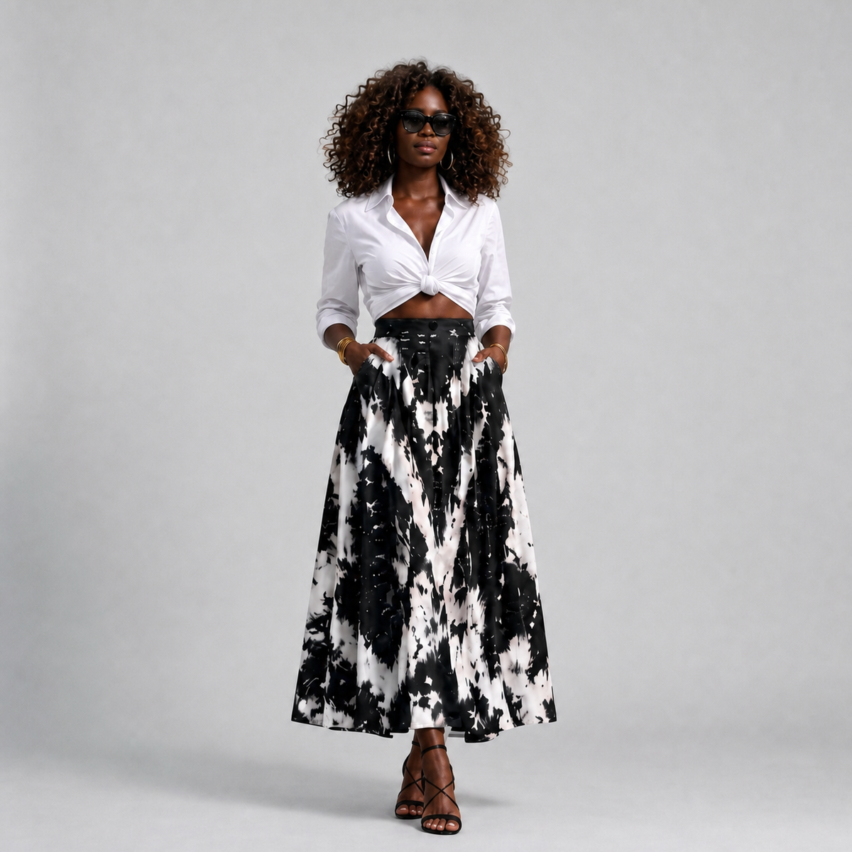 Women's Midi Skirt With Pockets - Let Me Fly