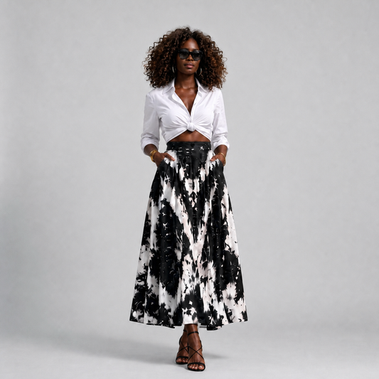 Women's Midi Skirt With Pockets - Let Me Fly