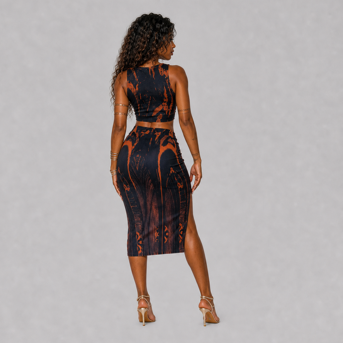 Women's 2pc Crop Top + Skirt Set - Remix