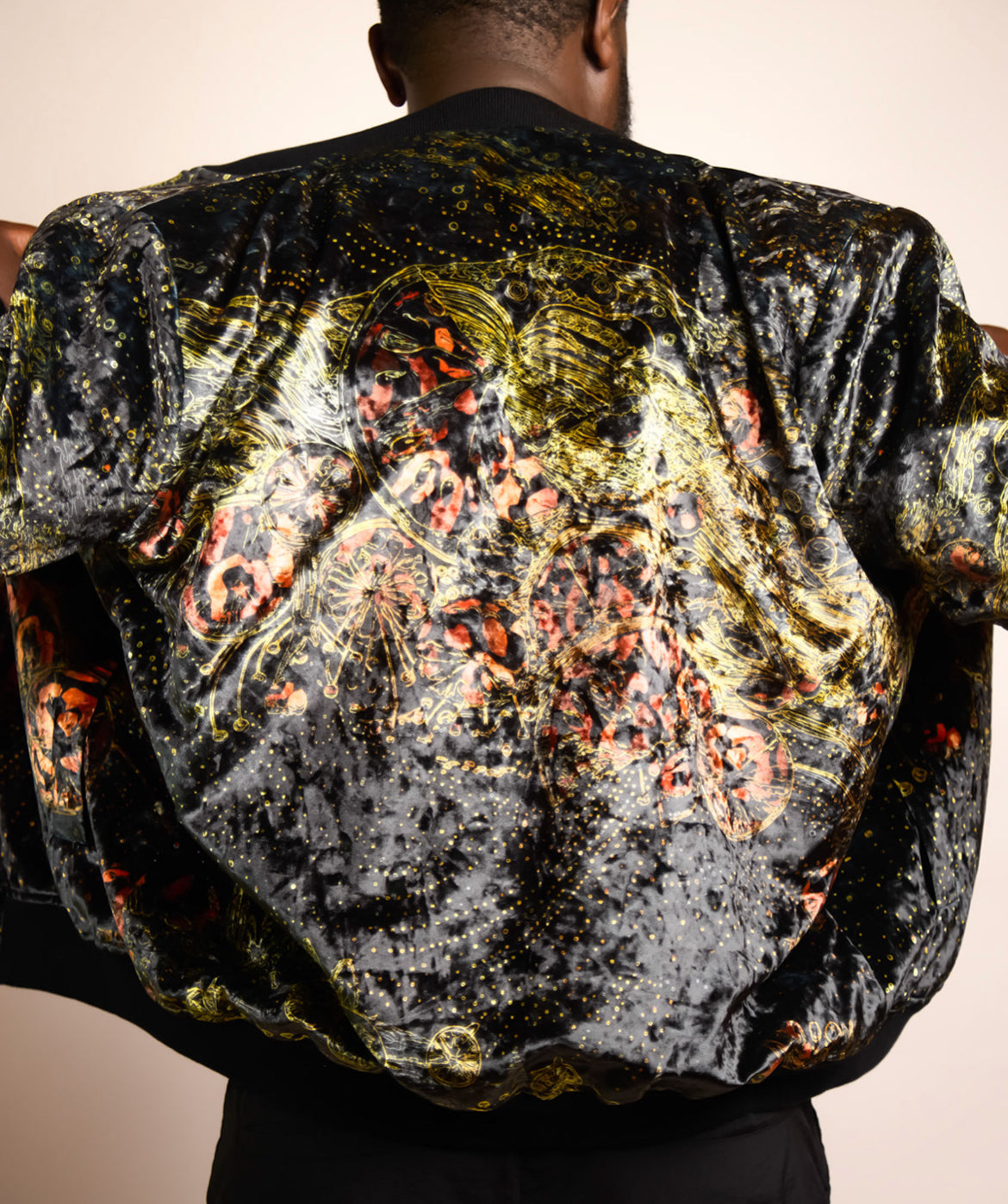 Men's Fully Lined Velvet Bomber - Why is the Universe