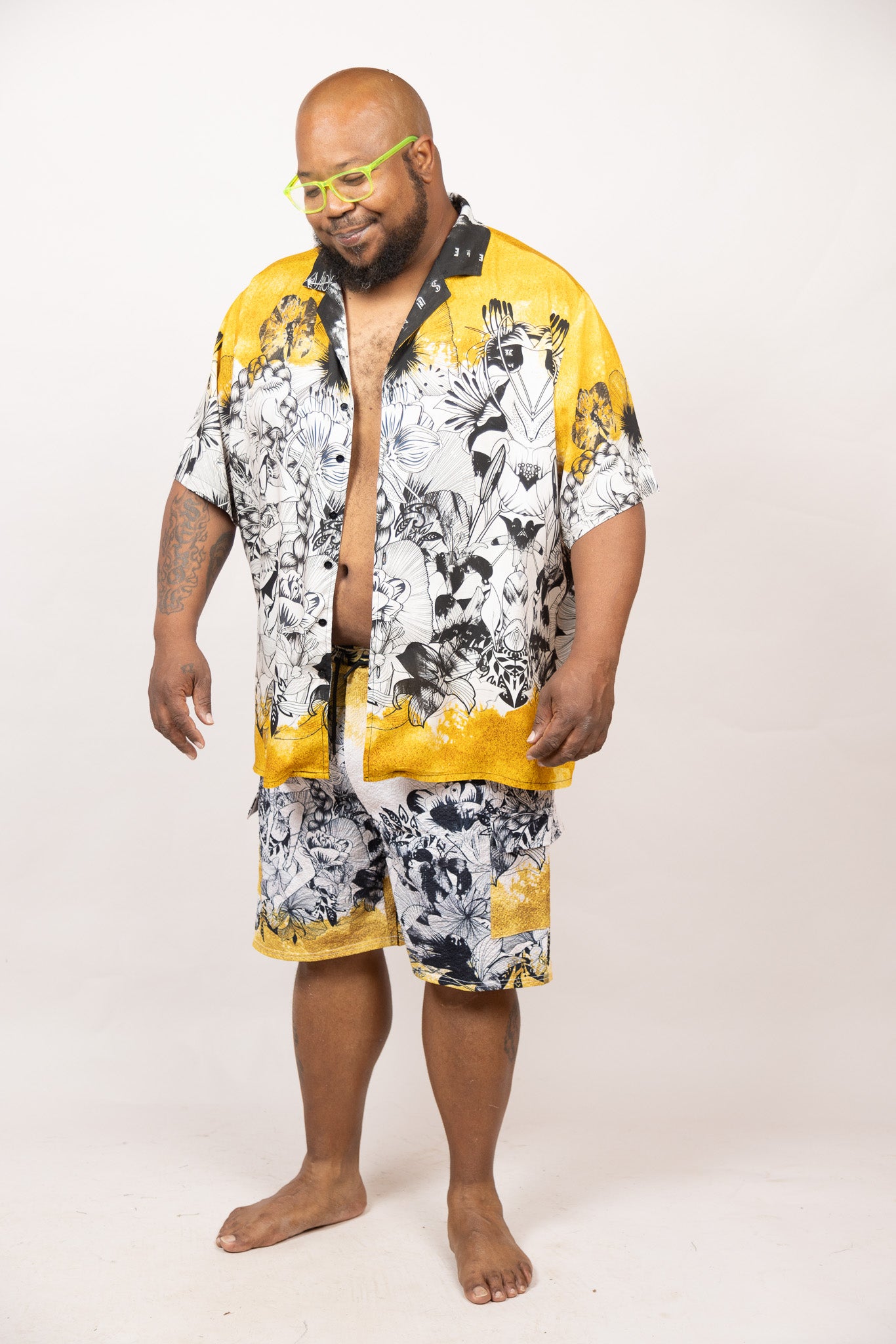 Men's Rayon Hawaiian Shirt - Garden of Joy