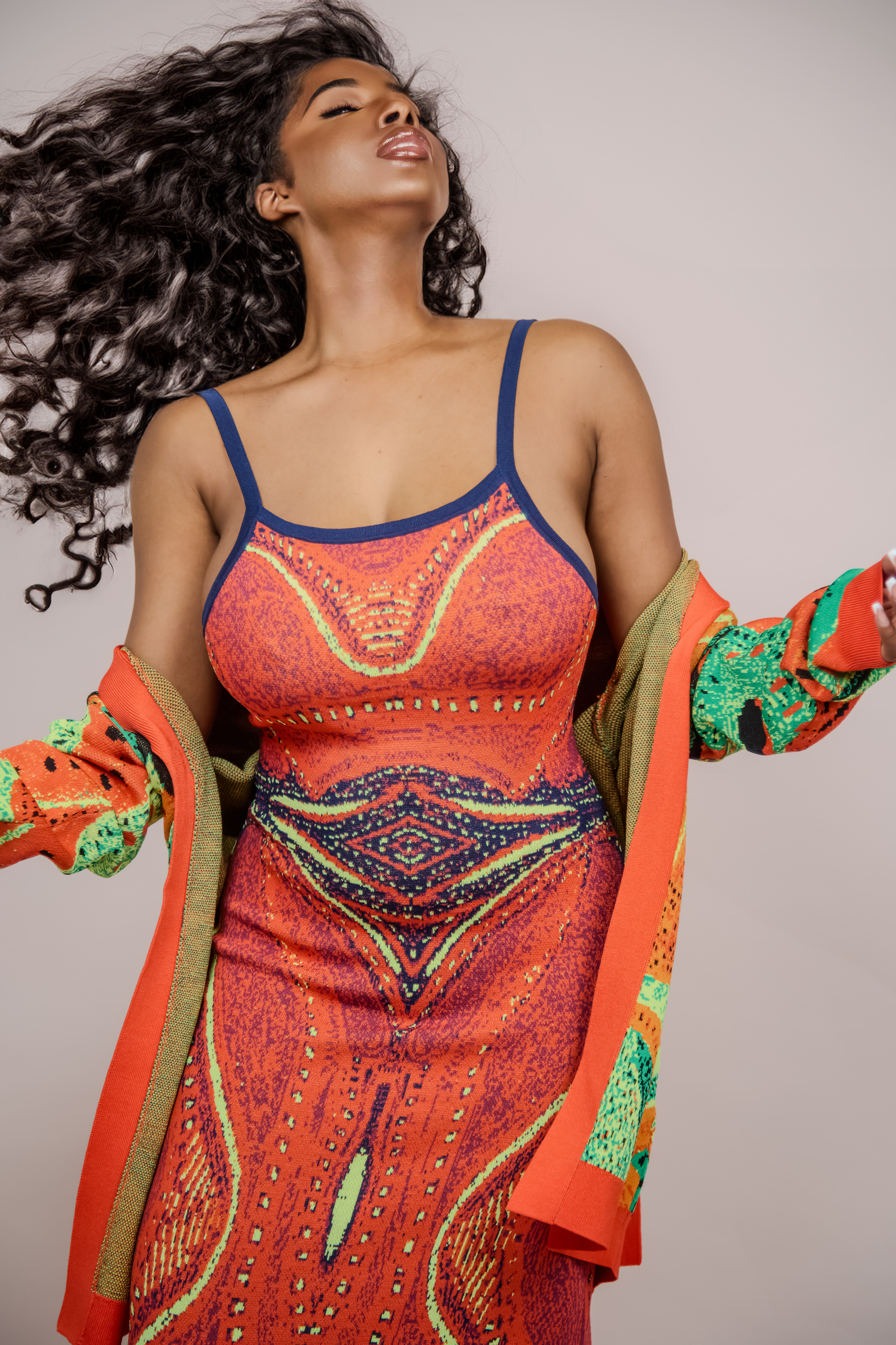 Premium Women's Jacquard Knit Midi Dress - Pre Order S / Pay in full Premium Women's Jacquard Knit Midi Dress - Pre Order S / Pay in full