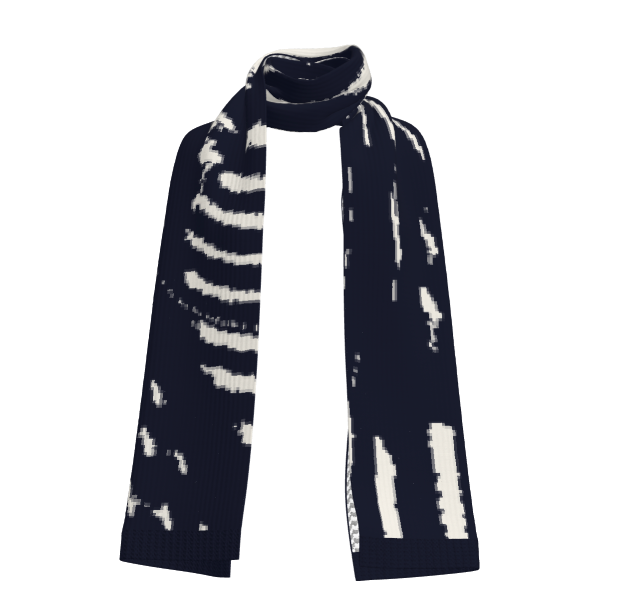 Luxe Cashmere Jacquard Scarf - Mali Indigo