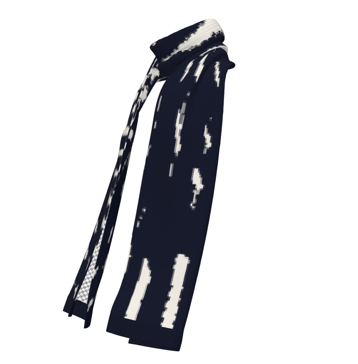 Luxe Cashmere Jacquard Scarf - Mali Indigo