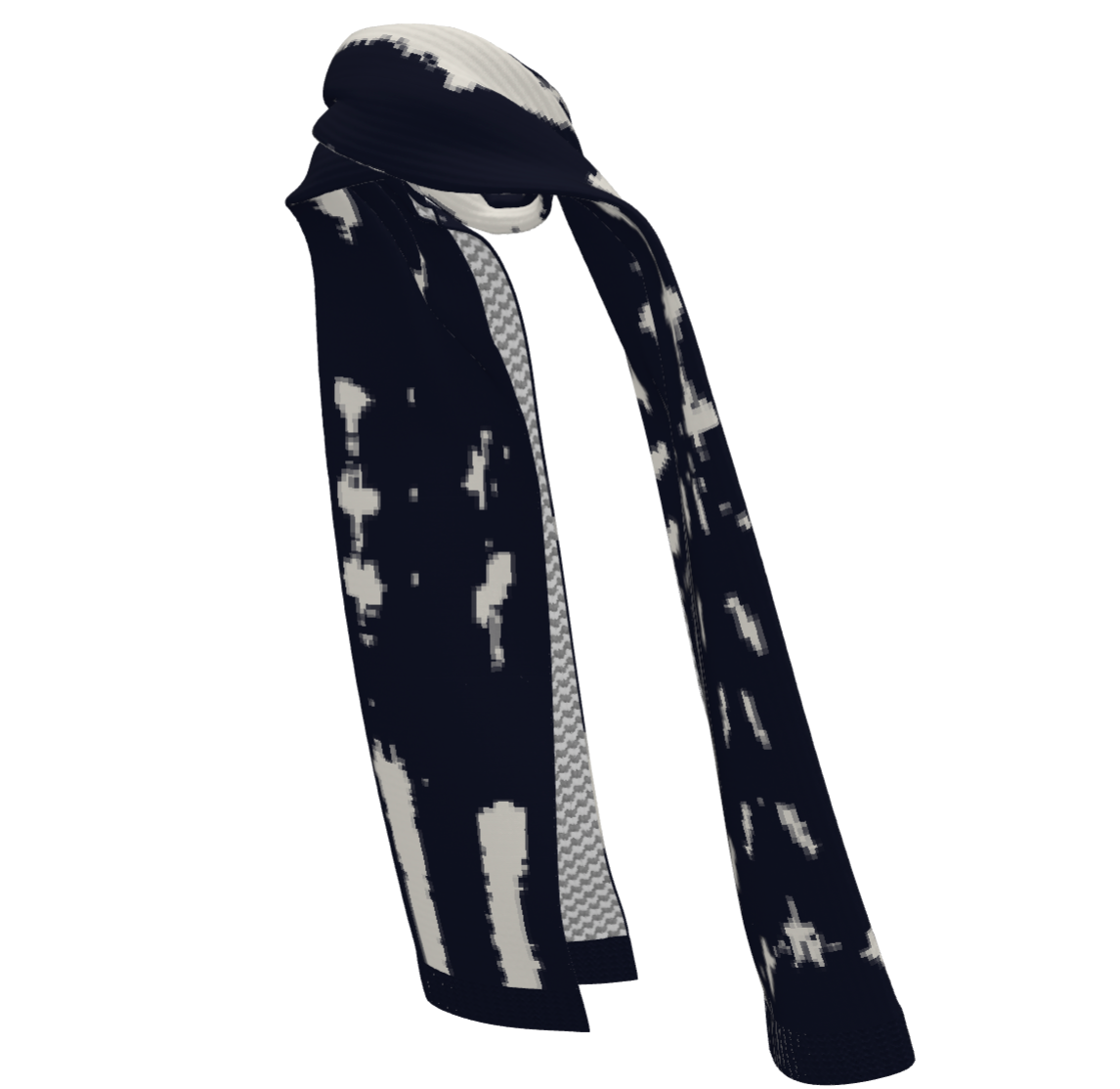 Luxe Cashmere Jacquard Scarf - Mali Indigo