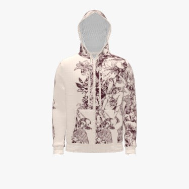 Premium Cashmere Zip Up Unisex Hoodie - Garden of Joy