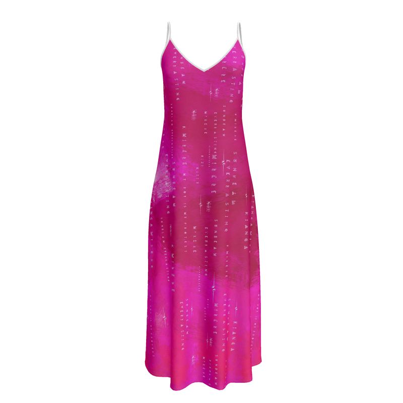 Midi Slip Dress - Radiant Pink