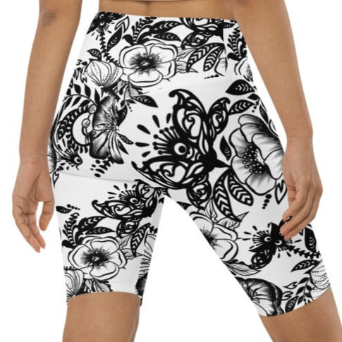 "Powerful" Biker Shorts - B&W