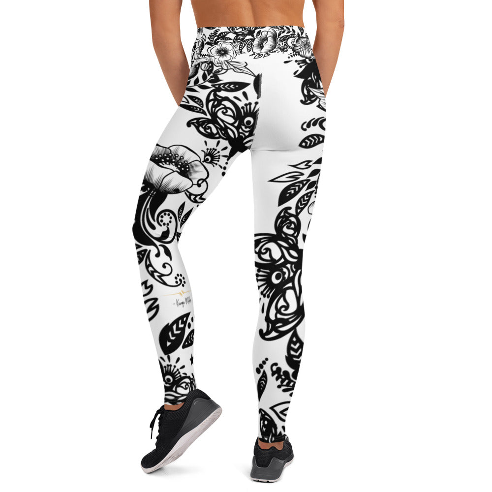 "Powerful" High Waist Leggings - B&W