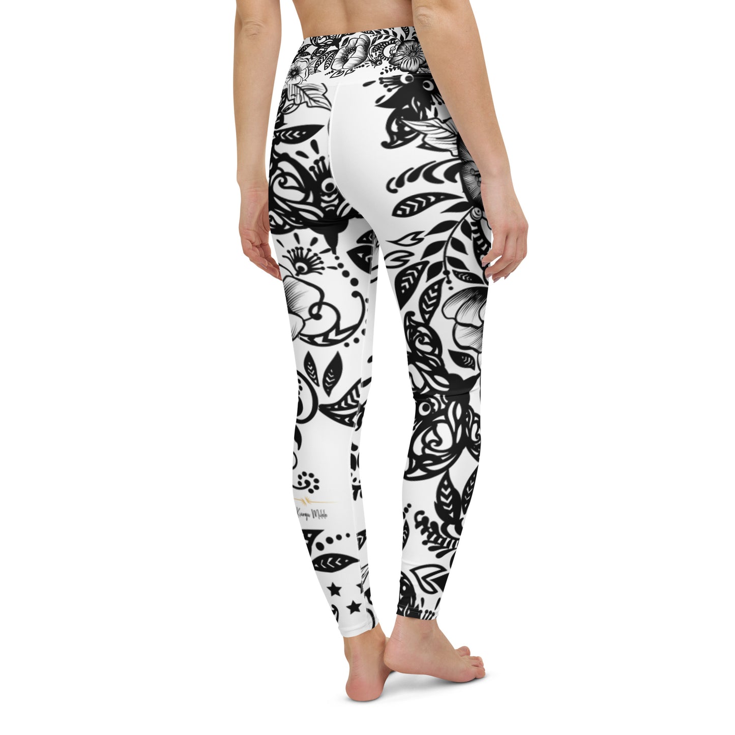 "Powerful" High Waist Leggings - B&W