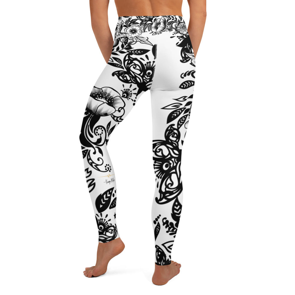 "Powerful" High Waist Leggings - B&W
