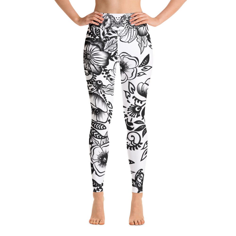 "Powerful" High Waist Leggings - B&W