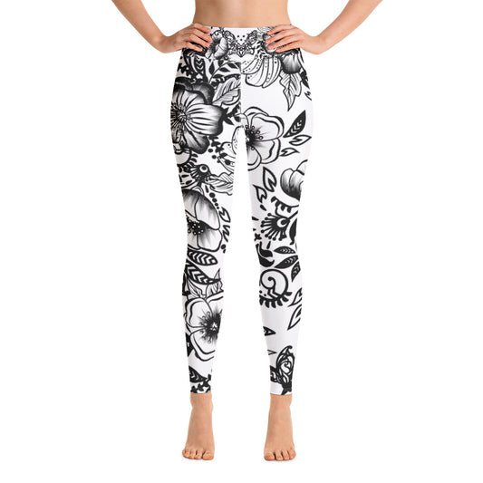 "Powerful" High Waist Leggings - B&W