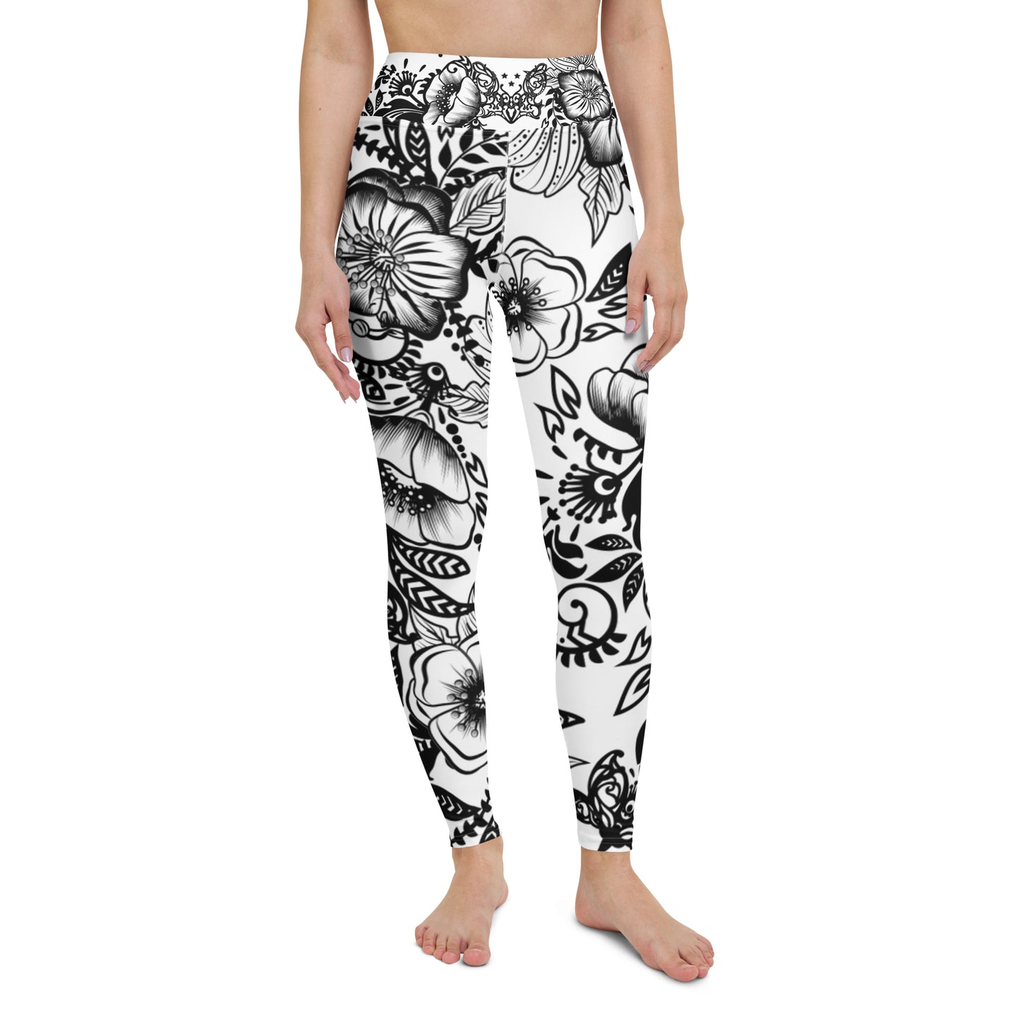 "Powerful" High Waist Leggings - B&W