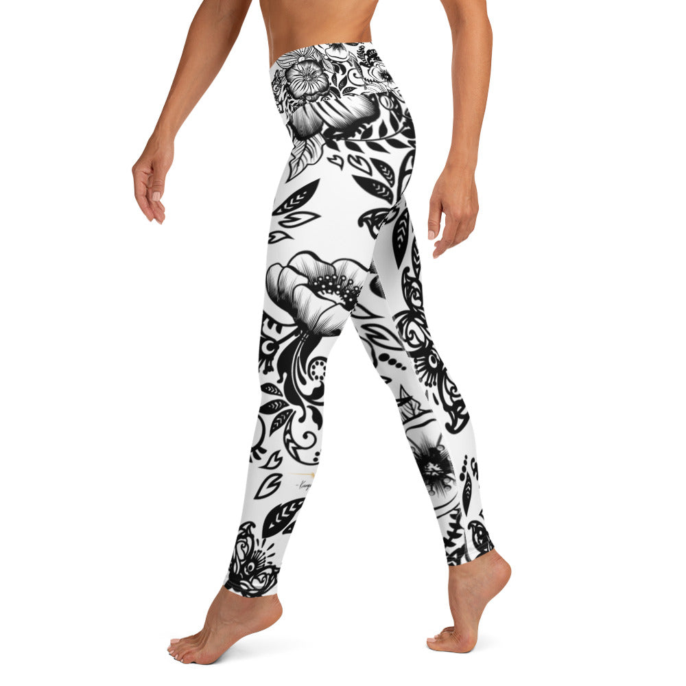 "Powerful" High Waist Leggings - B&W