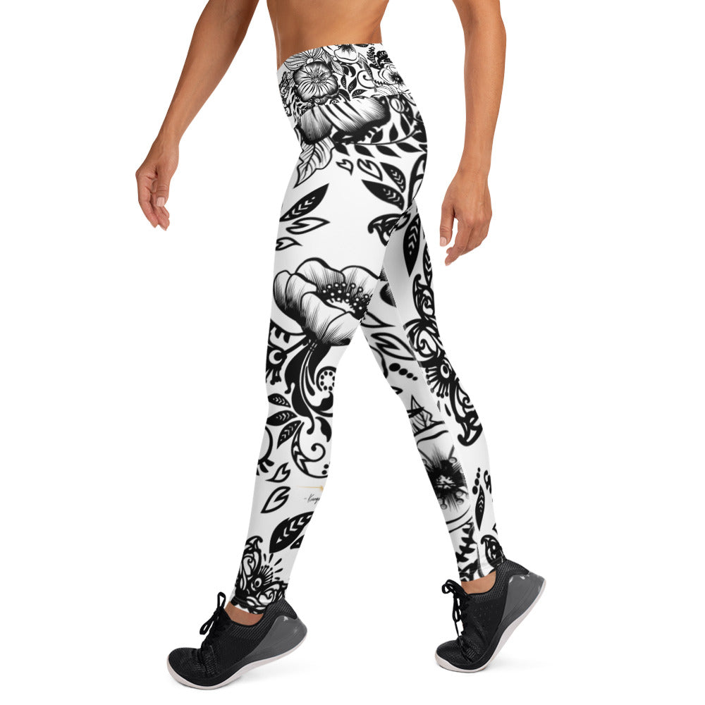 "Powerful" High Waist Leggings - B&W
