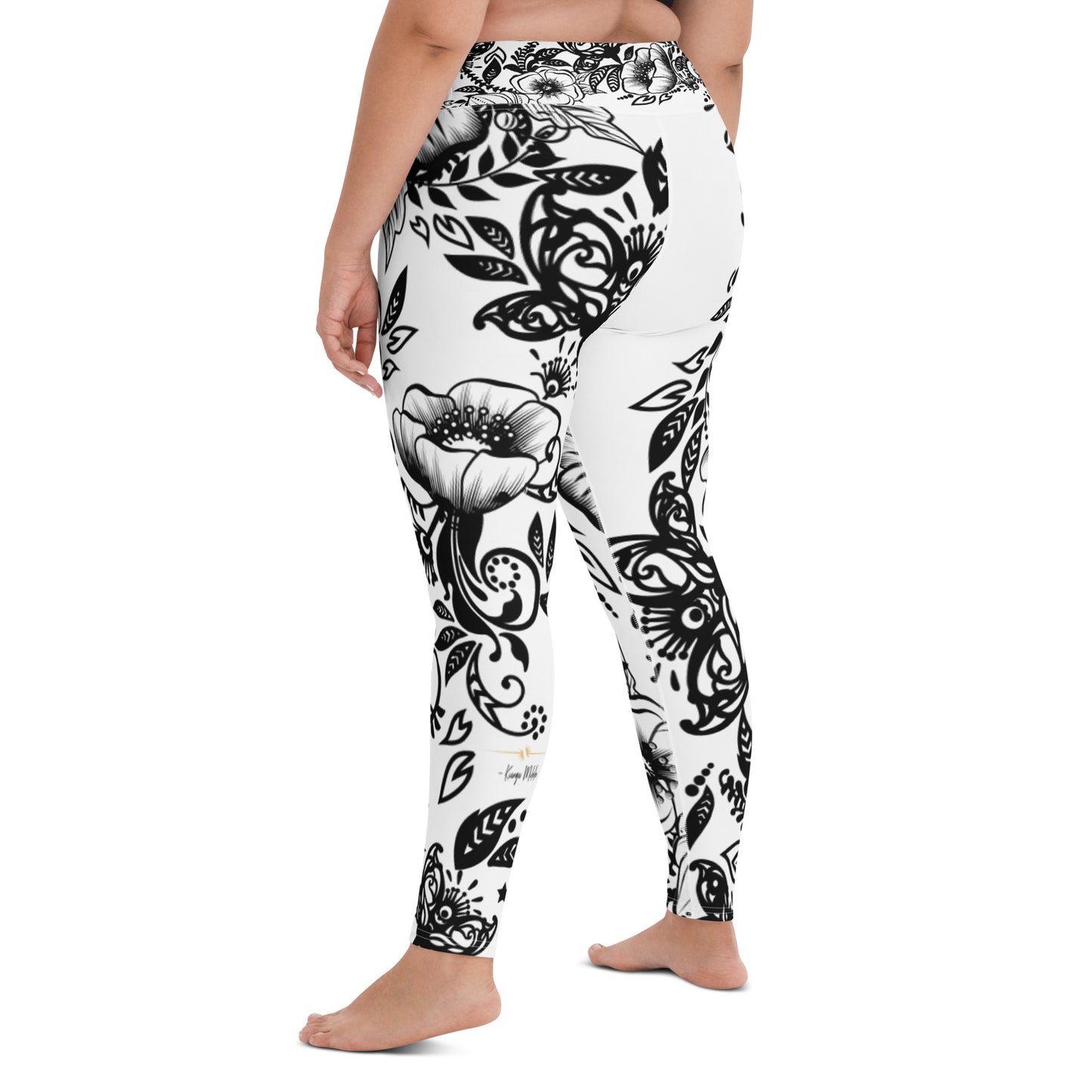 "Powerful" High Waist Leggings - B&W