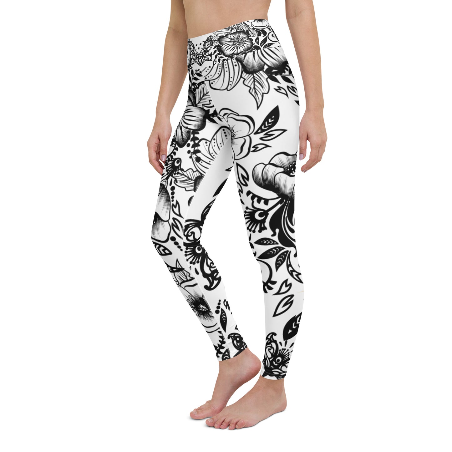 "Powerful" High Waist Leggings - B&W