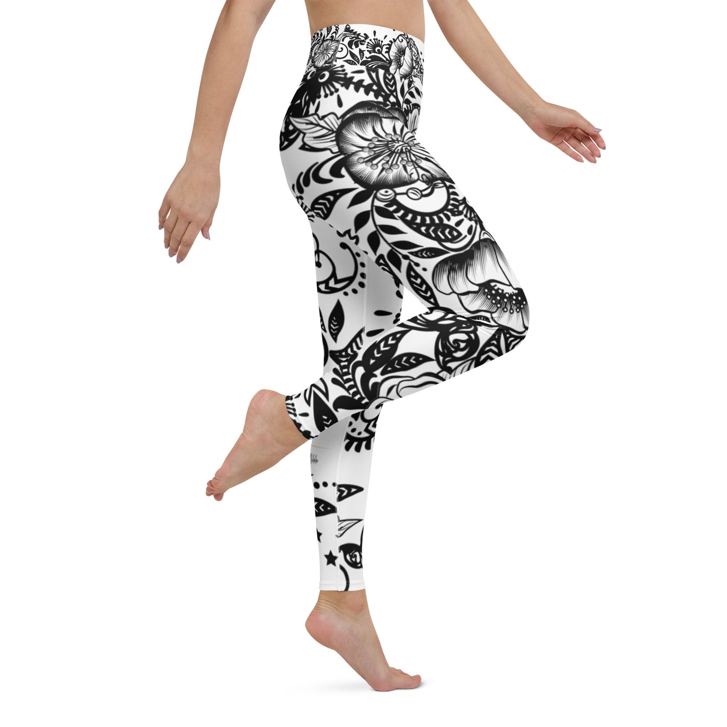 "Powerful" High Waist Leggings - B&W