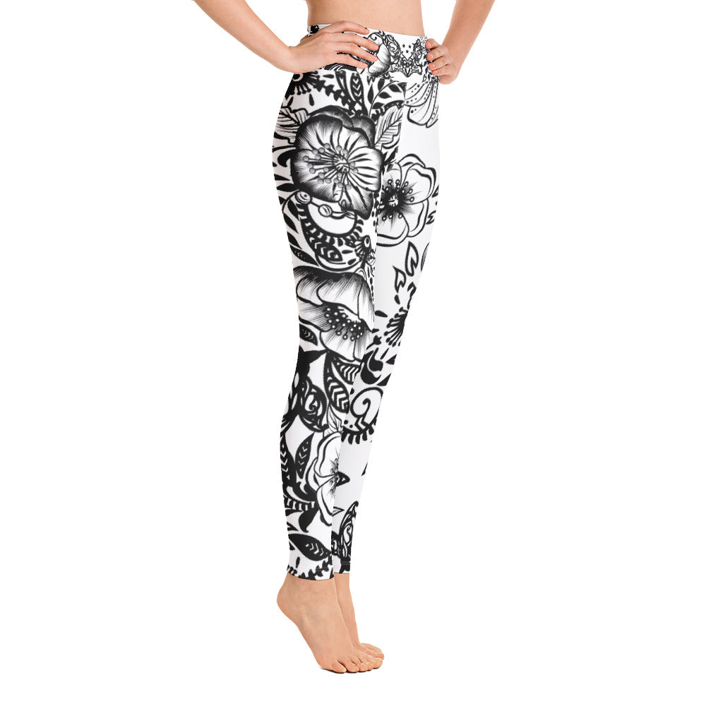 "Powerful" High Waist Leggings - B&W