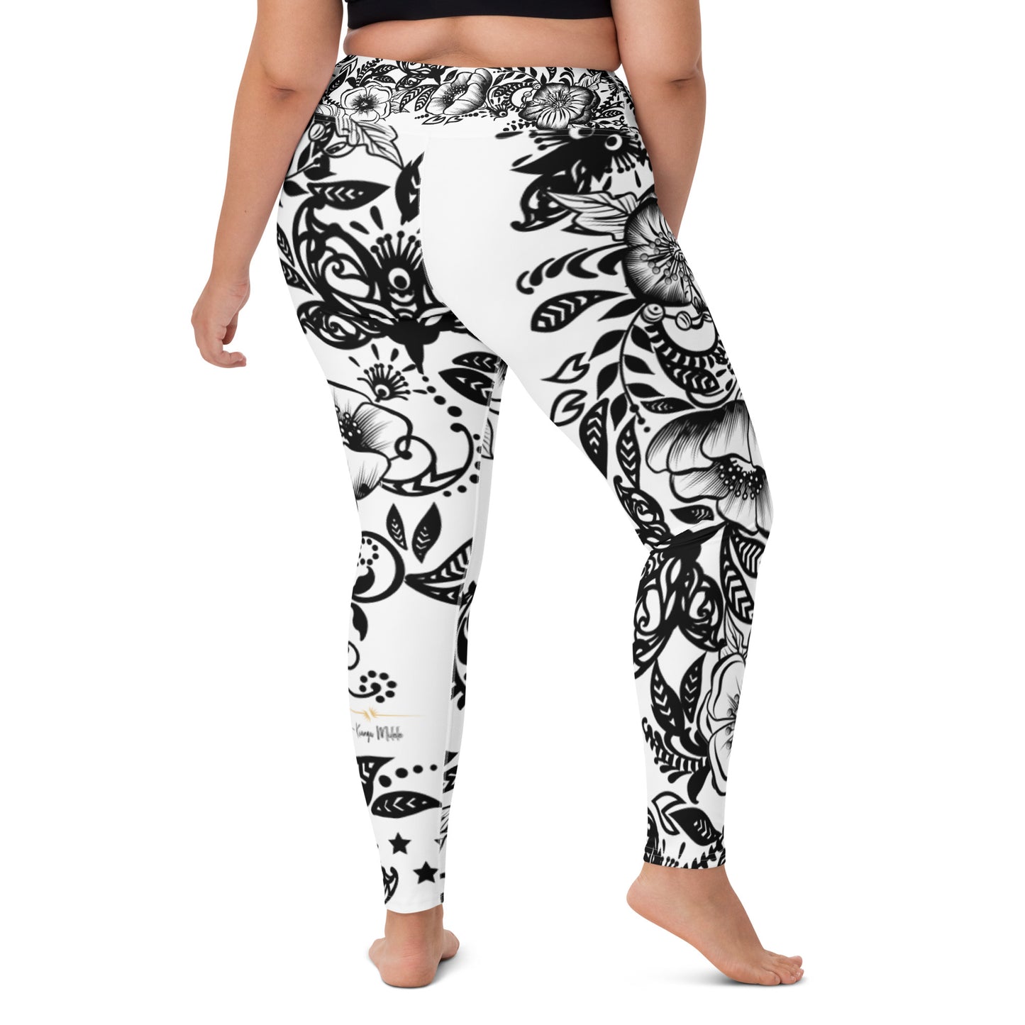 "Powerful" High Waist Leggings - B&W